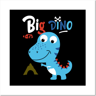 big dino t rex cartoon Posters and Art